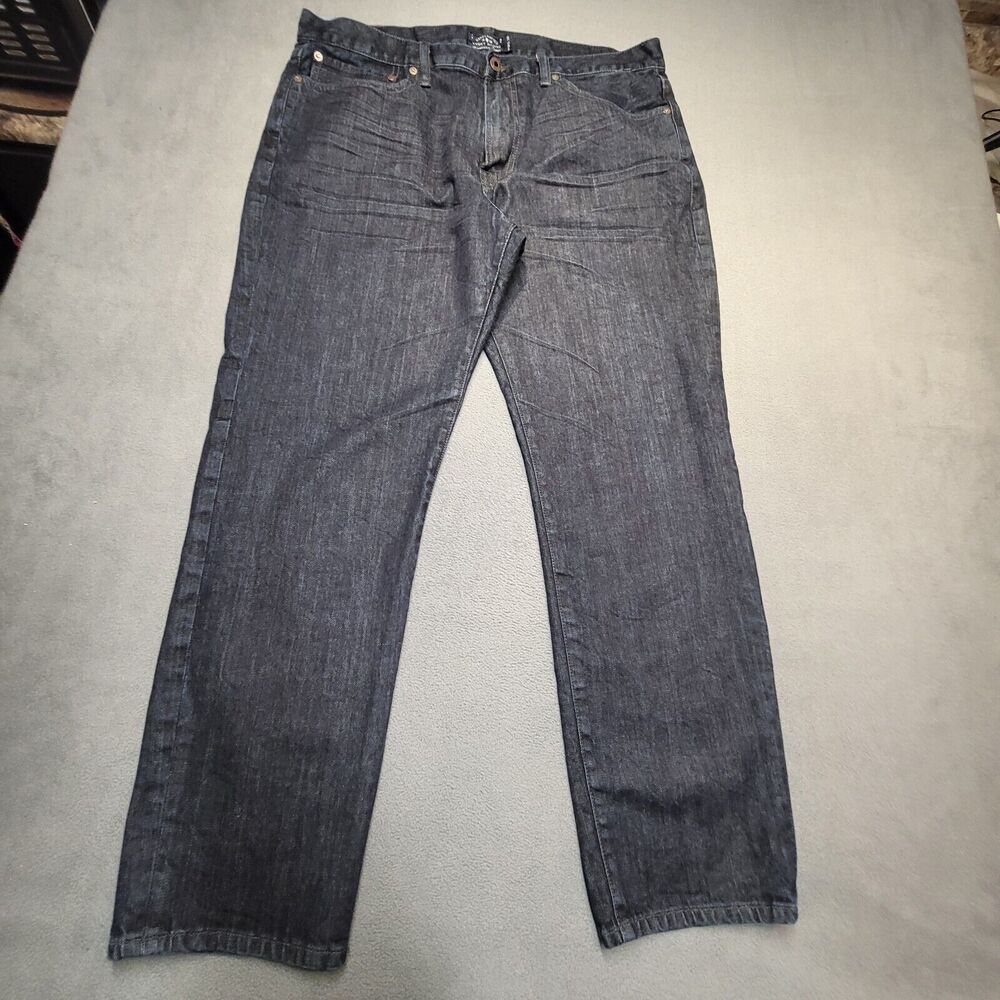 Lucky Brand Jeans Mens 38x29 Blue 121 Heritage‎ Slim Straight Distressed Denim